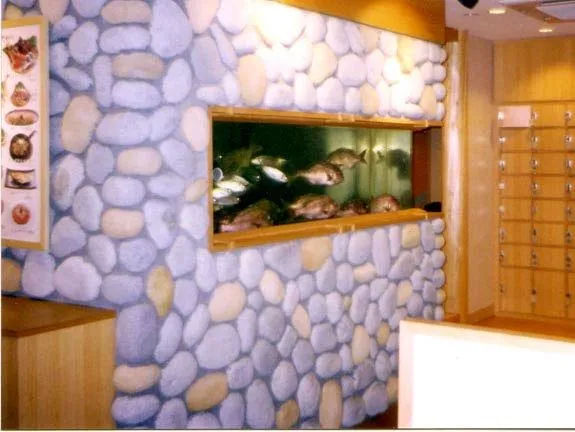 壁埋め込み式アクリル活魚水槽