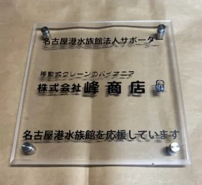 ウミガメ水槽の上に展示されています。